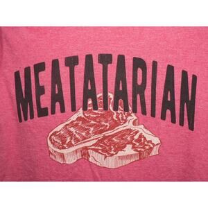Academy Sports "Meatatarian" Short Sleeve Crew T-Shirt in Red Small MSRP $20